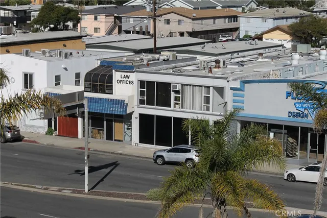a view of a building with a patio