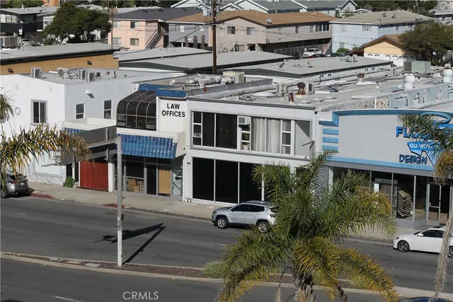 a view of a building with a patio