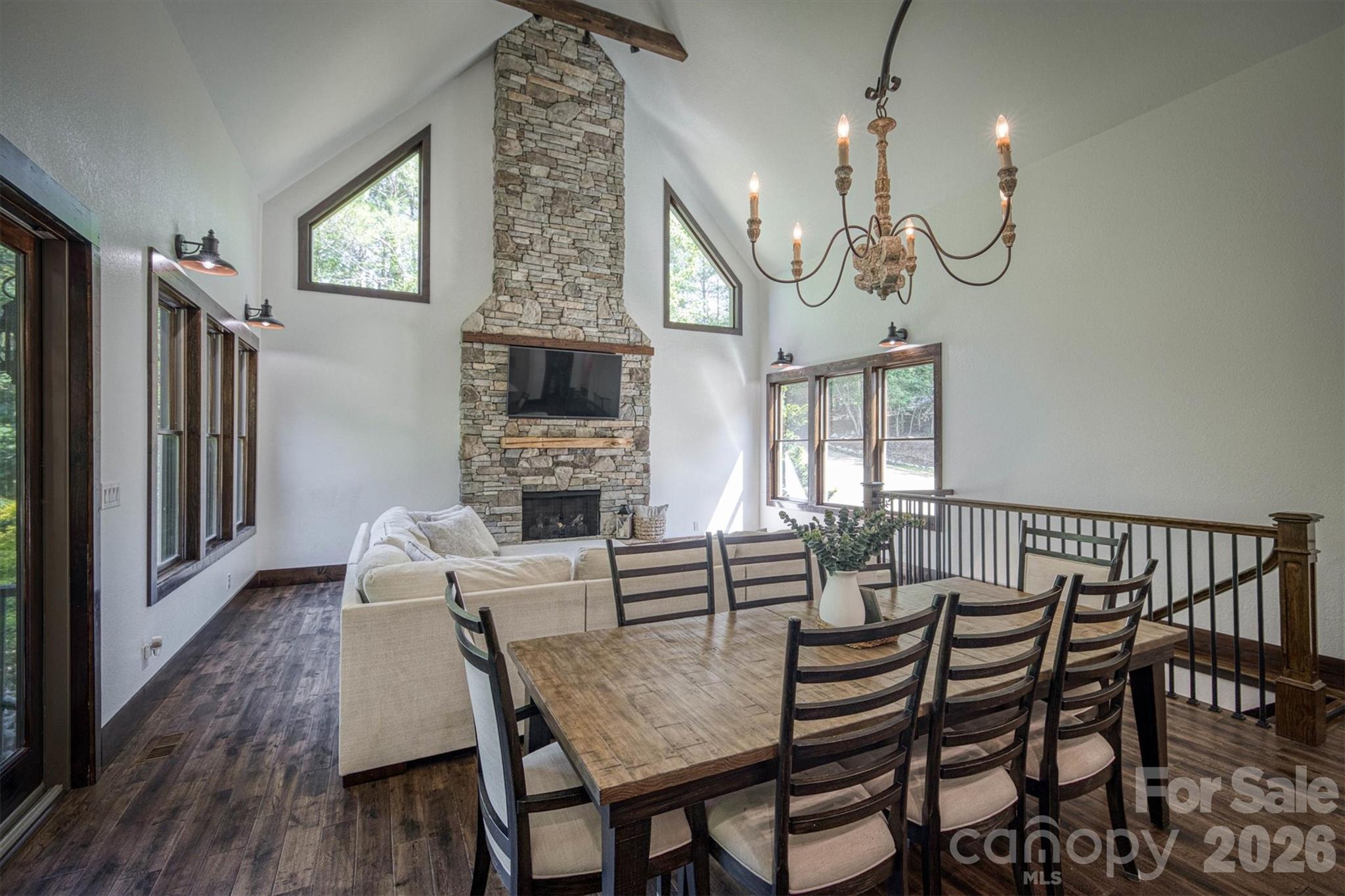 2243 Cottage Park Road Morganton, NC 28655 - Photo 19 of 48 a view of a dining room with furniture window and wooden floor