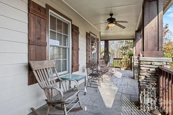 a view of an dining room with furniture window and outside view