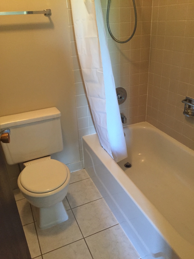 855 Johnstown Lane, Unit B Wheaton, IL 60189 - Photo 8 of 10 a bathroom with a toilet and a bath tub