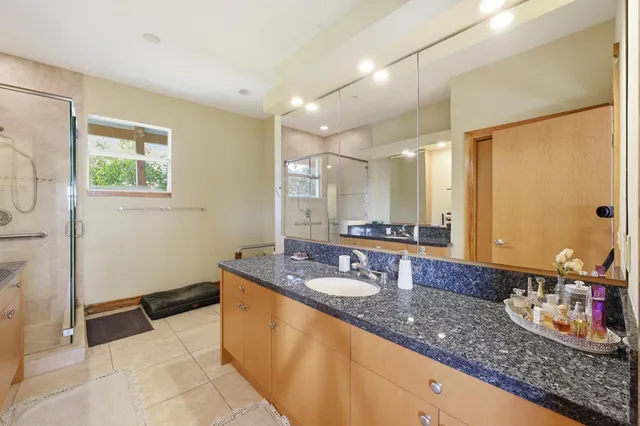 a backyard of a house with lots of green space