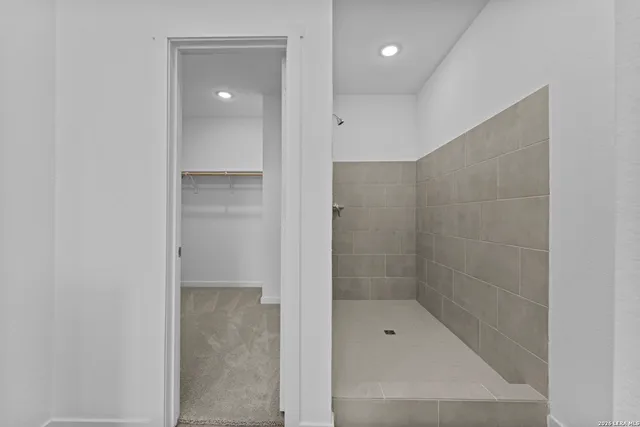 a bathroom with a shower