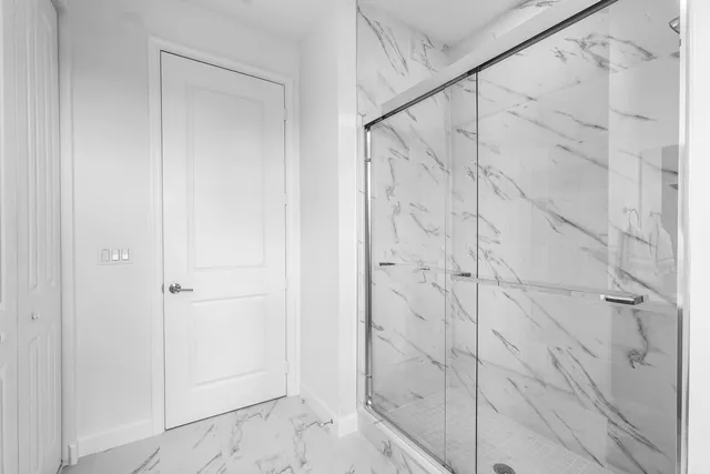 a bathroom with a shower