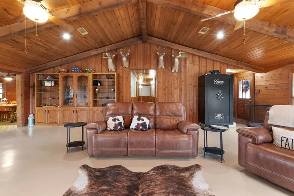 a living room with furniture