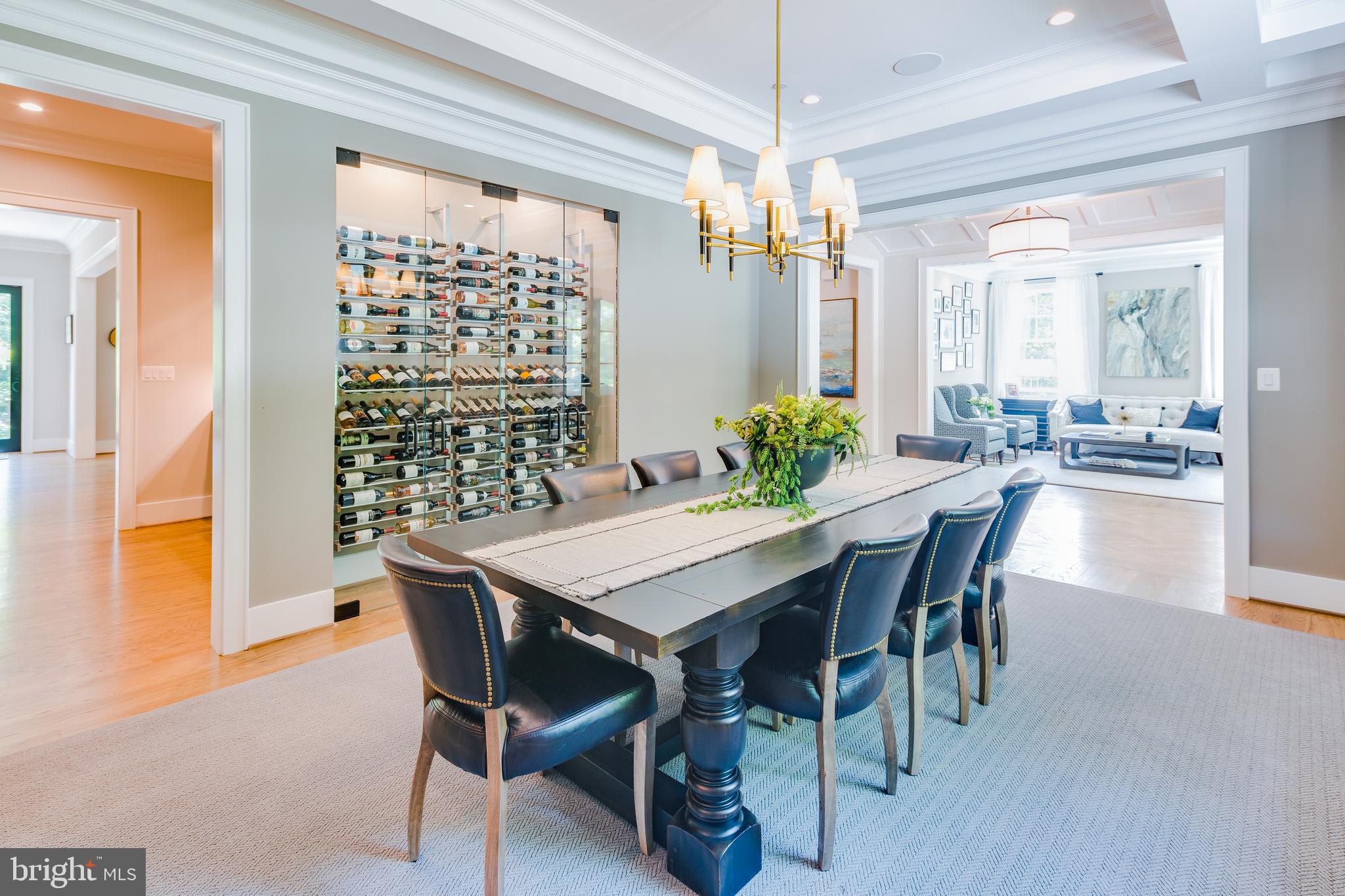7505 Helmsdale Road Bethesda, MD 20817 - Photo 6 of 10 Dining Room w/custom wine storage