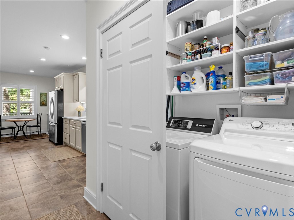 7723 Stuart Hall Road Henrico, VA 23229 - Photo 22 of 42 Laundry area featuring built-in shelving, a full-s