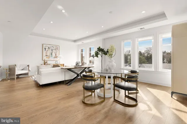 a living room with a couch and a table