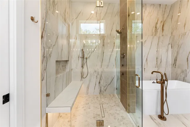 a bathroom with a shower