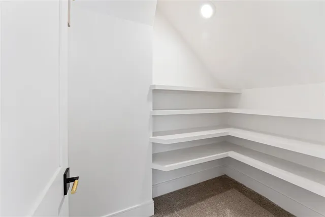 a storage room with empty racks