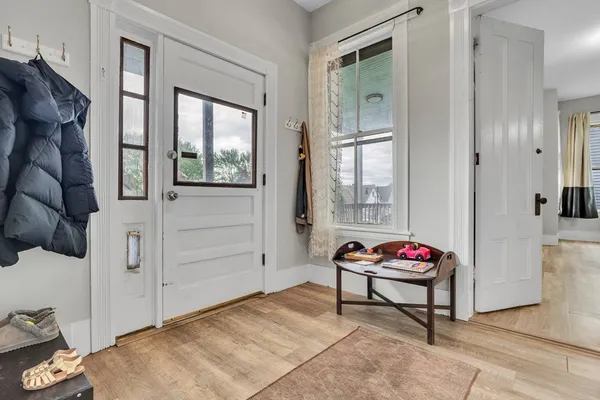 a living room with furniture
