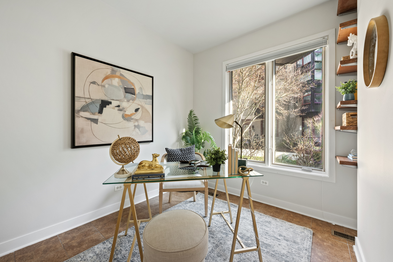 1236 West Cottage Place, Unit 1236 Chicago, IL 60607 - Photo 20 of 24 a view of a workspace room with furniture wooden floor and a window