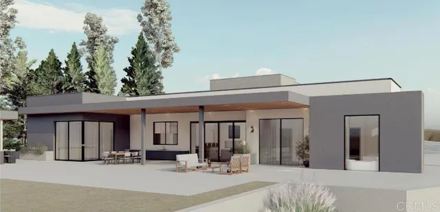 a view of a house with a patio