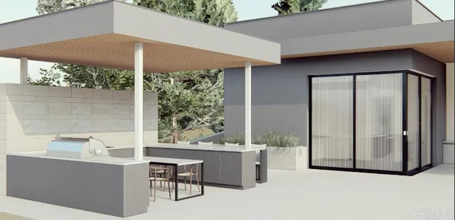 a dinning table and chairs in the patio