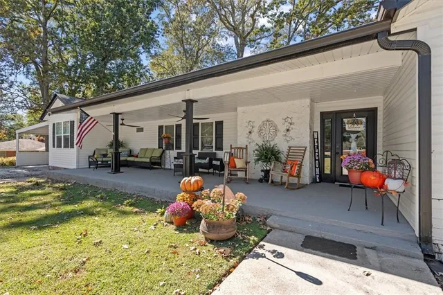 a outdoor space with furniture