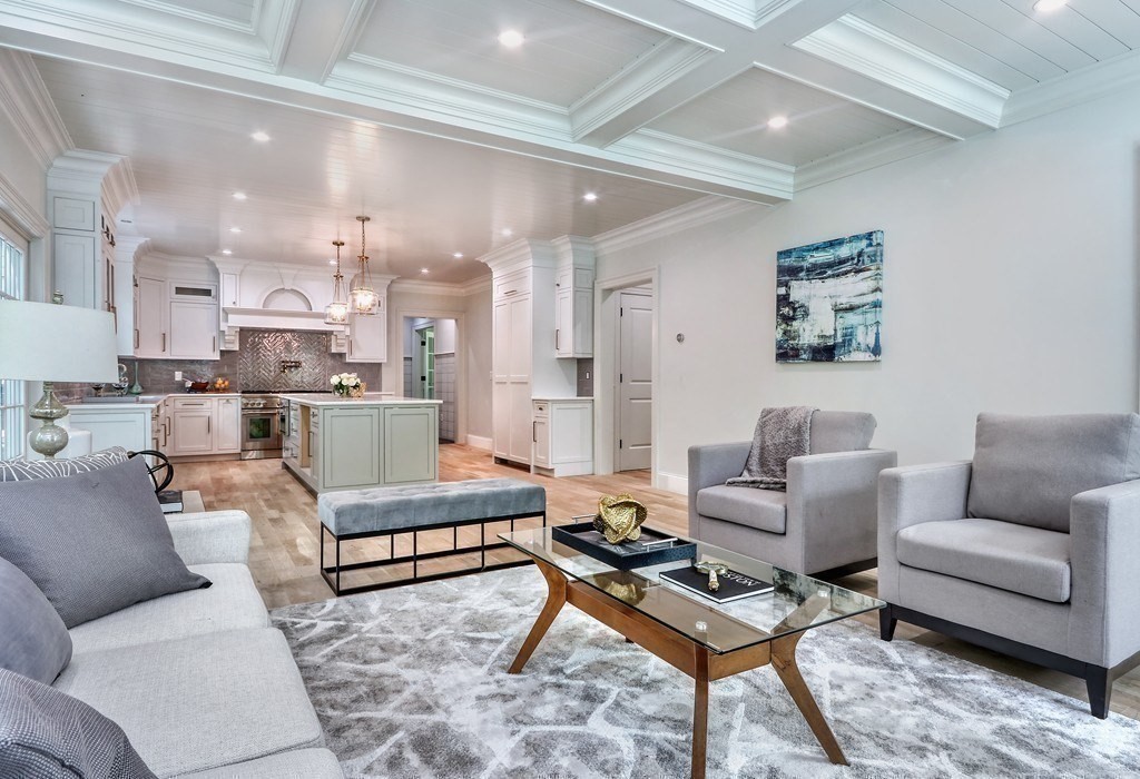 45 Widow Rights Lane Sudbury, MA 01776 - Photo 17 of 23 a living room with furniture and a view of kitchen