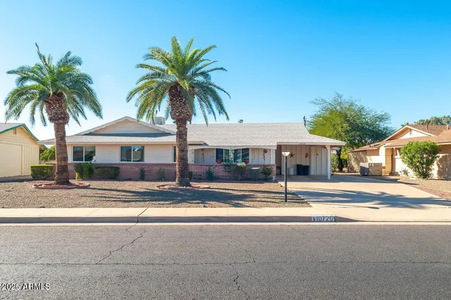 a house with palm tree in front of it