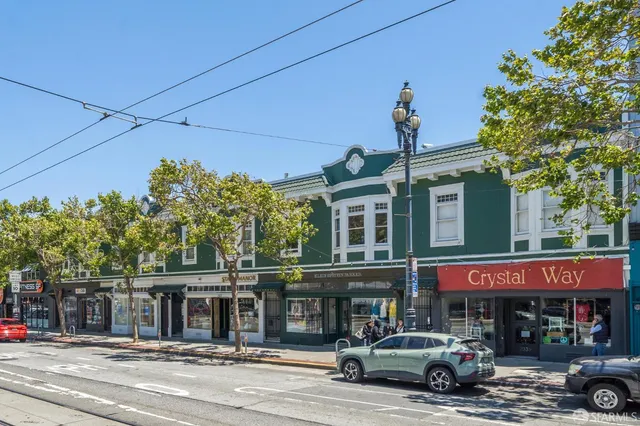 a car parked in front of a store
