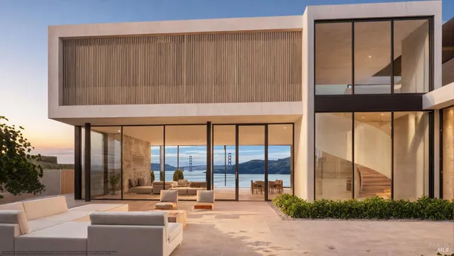 a living room with a large window