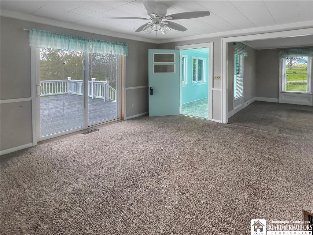 1468 Shadyside Road Busti, NY 14750 - Photo 8 of 25 Dining Room with sliding glass doors to deck