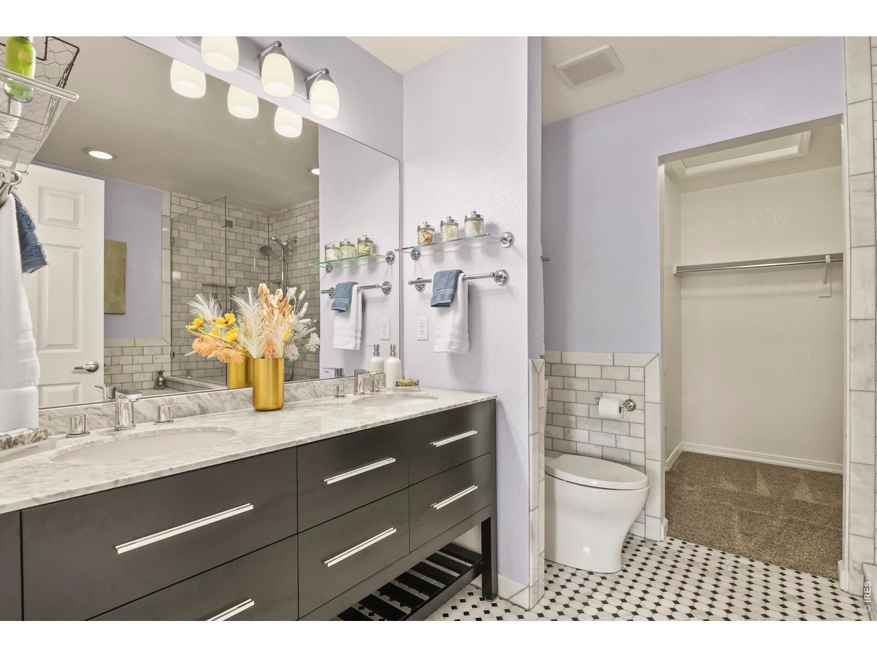 565 Wild Ridge Lane Lafayette, CO 80026 - Photo 24 of 49 Luxurious 5 Piece Primary Bath with Carrera Marble