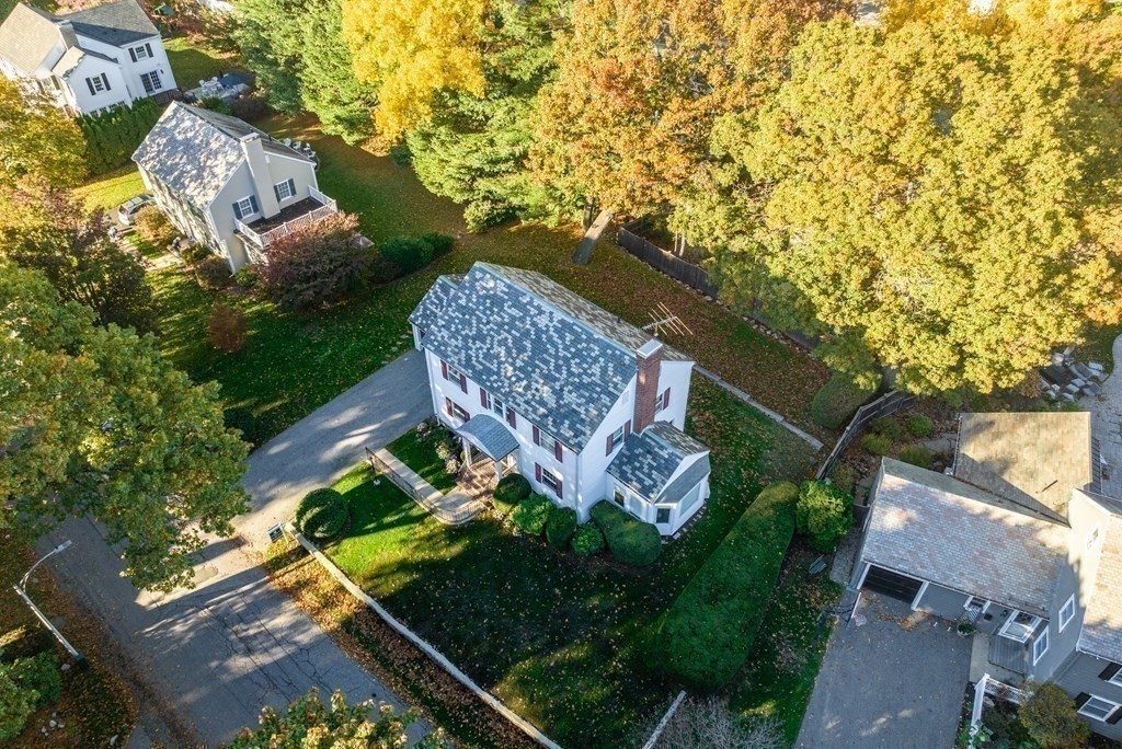 243 Rutledge Road Belmont, MA 02478 - Photo 20 of 21 an aerial view of a house with a yard basket ball court and outdoor seating