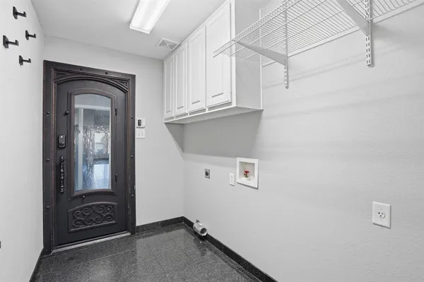 a view of a storage and utility room