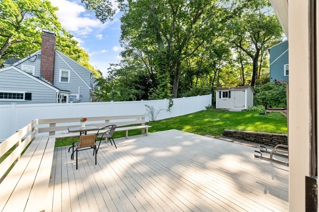 8 Parker Road Needham, MA 02494 - Photo 28 of 28 a view of backyard with seating area and trees