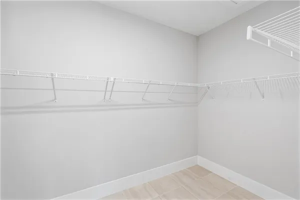 a view of a room with racks on the wall