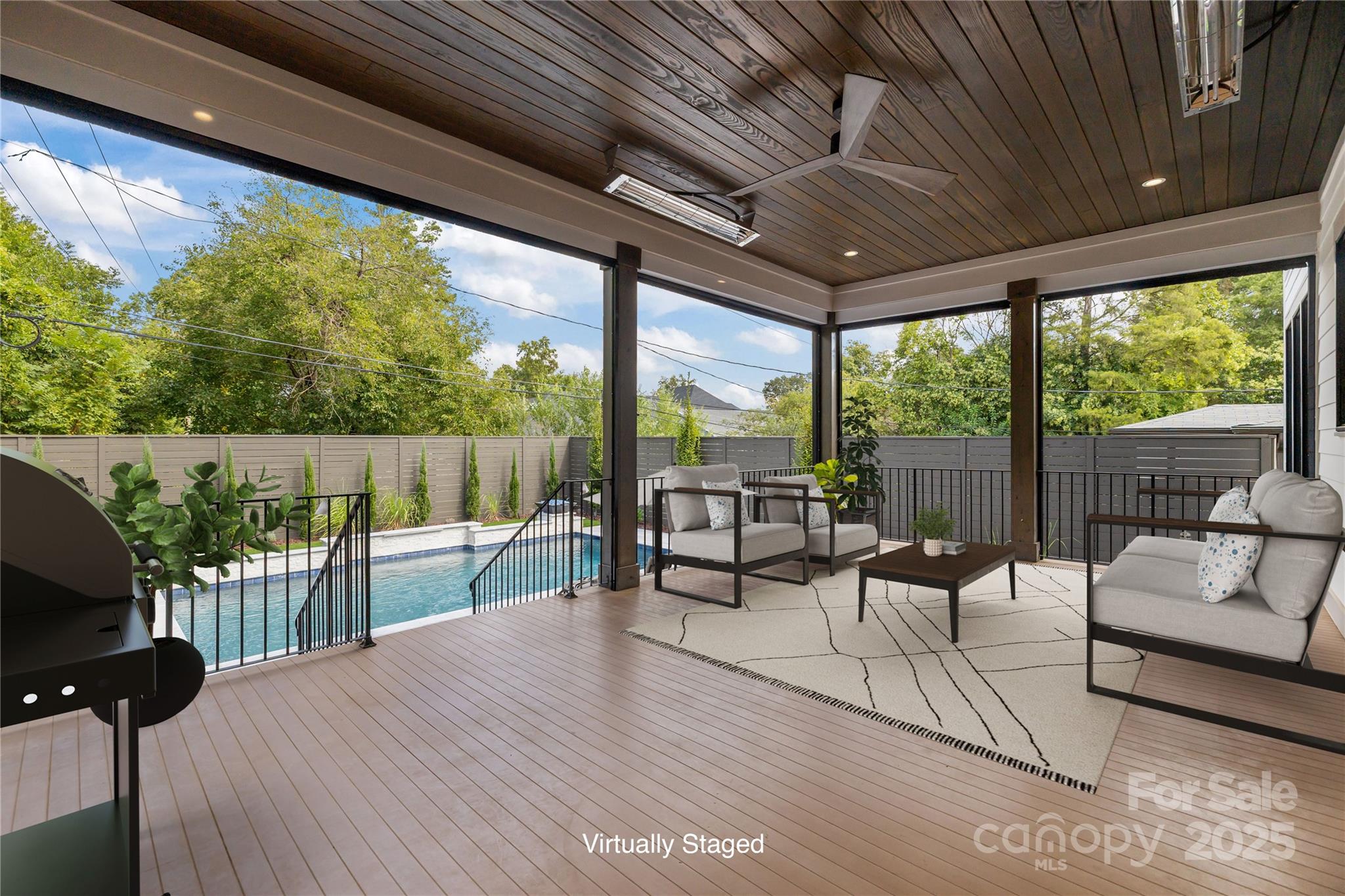 1233 Reece Road Charlotte, NC 28209 - Photo 40 of 48 a outdoor space with furniture and wooden floor