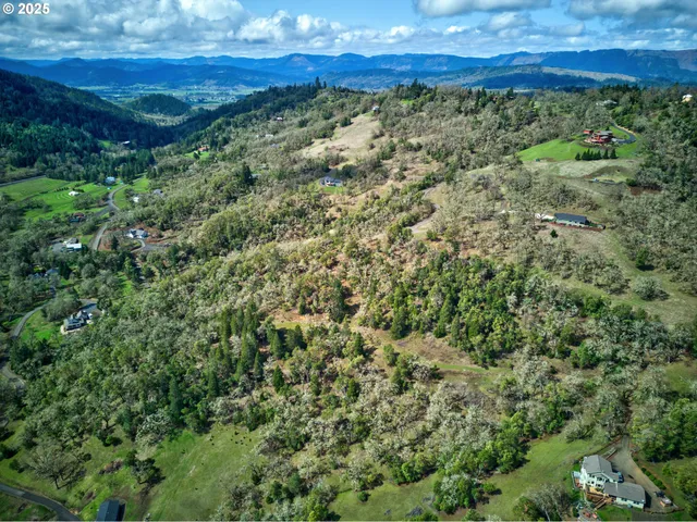a view of a large yard with lots of green space