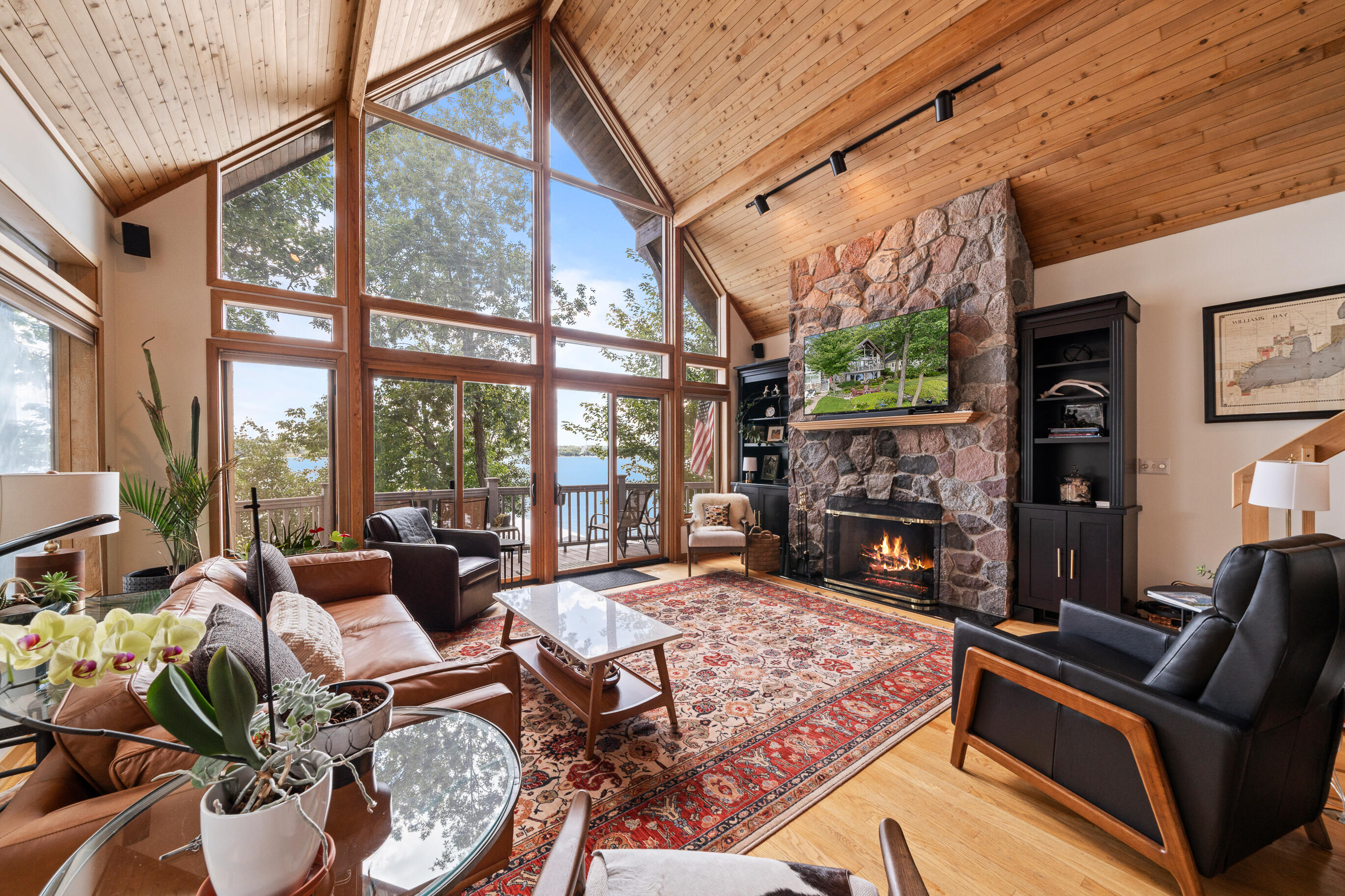 4 Dartmouth Road Williams Bay, WI 53191 - Photo 5 of 49 Stone Fireplace, Hardwood Floors