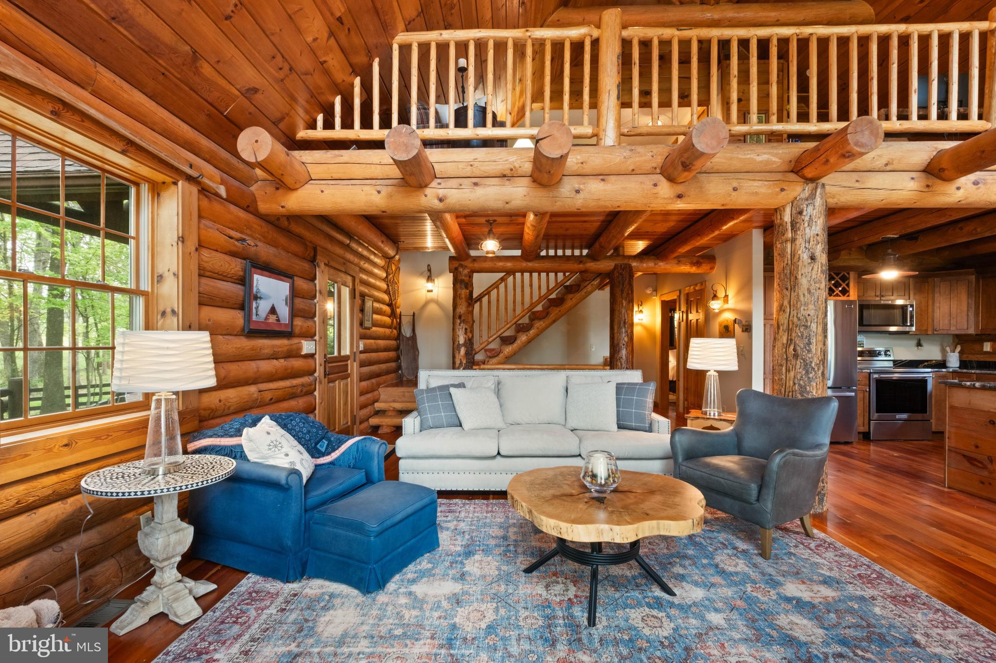 125 Ruta Lane Swanton, MD 21561 - Photo 7 of 77 Main Level Living Room - Stunning Log Home