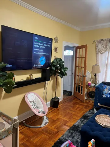 a living room with furniture