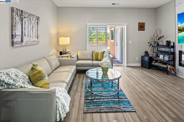 a living room with furniture