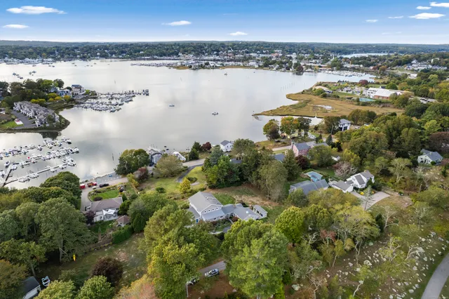a view of a city and ocean view