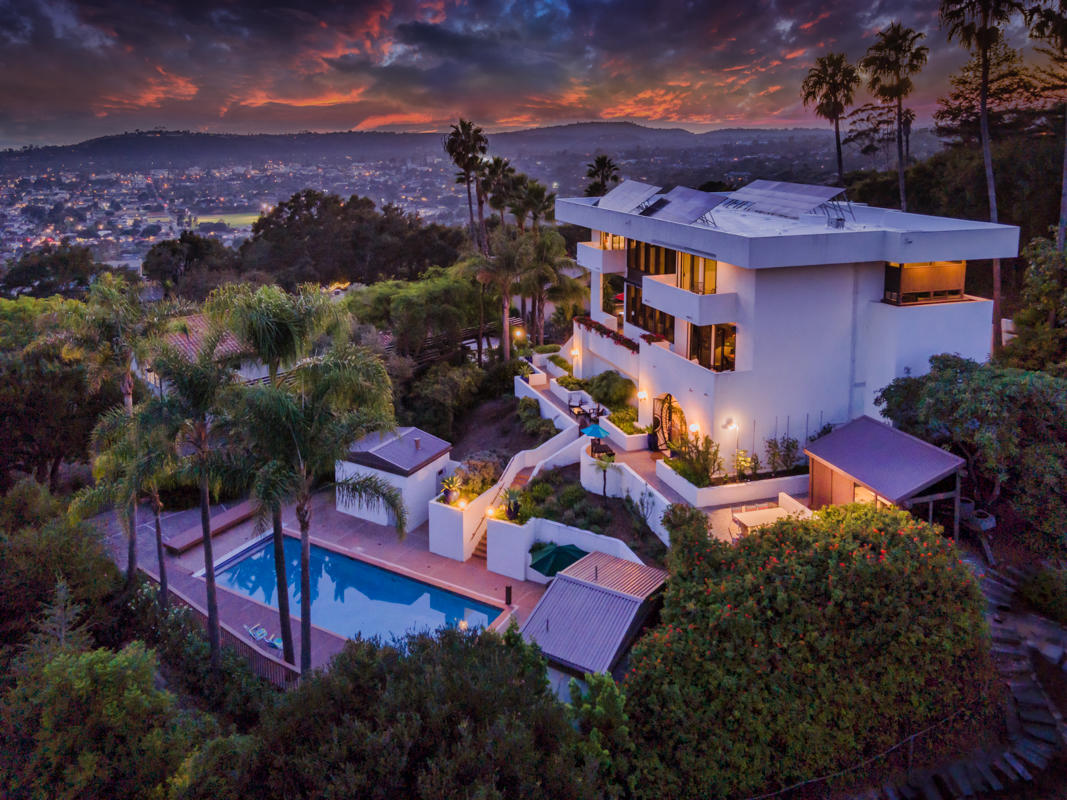 350 Las Alturas Road Santa Barbara, CA 93103 - Photo 2 of 49 an aerial view of a house with a yard swimming pool and outdoor seating