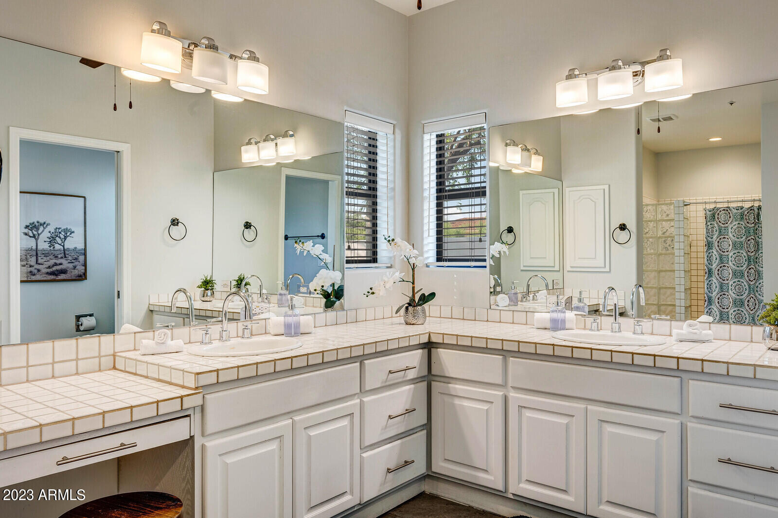 8161 East Alameda Road Scottsdale, AZ 85255 - Photo 35 of 107 a bathroom with a sink vanity granite and a mirror
