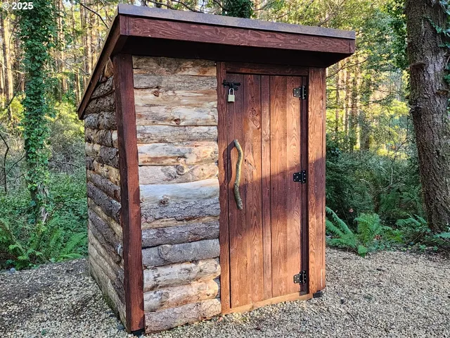 a view of a wooden door