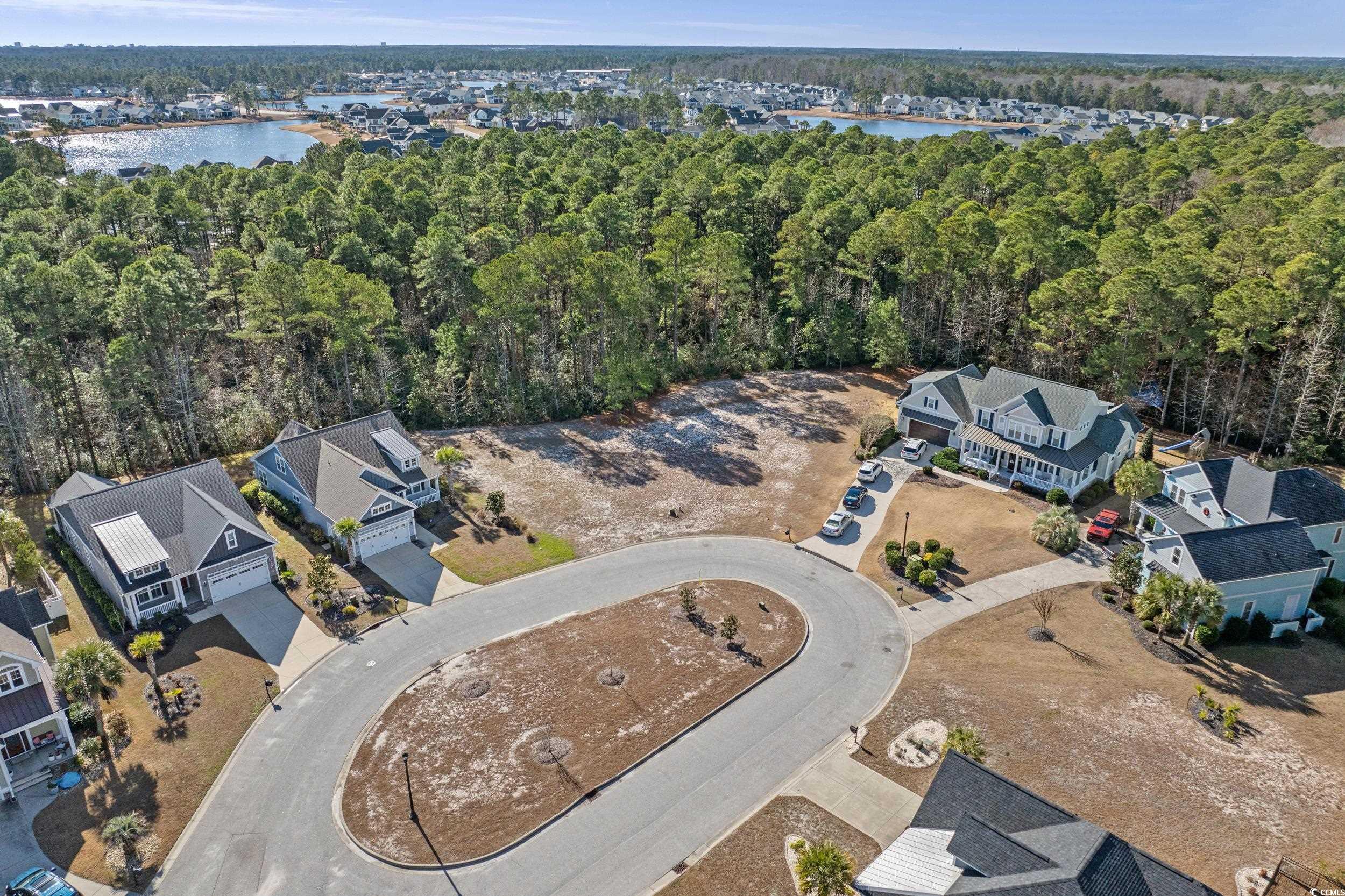 2908 Moss Bridge Lane Myrtle Beach, SC 29579 - Photo 6 of 35 Aerial view of residential area featuring a large body of water
