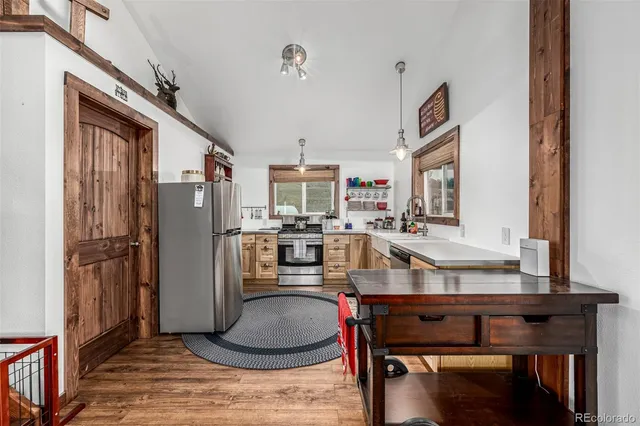 a workspace with furniture and window