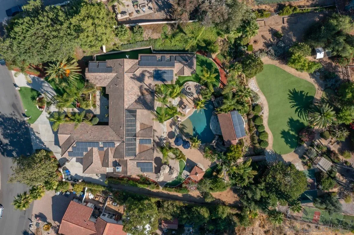 14401 Sandhill Road Poway, CA 92064 - Photo 66 of 75 an aerial view of a house with a yard and large trees