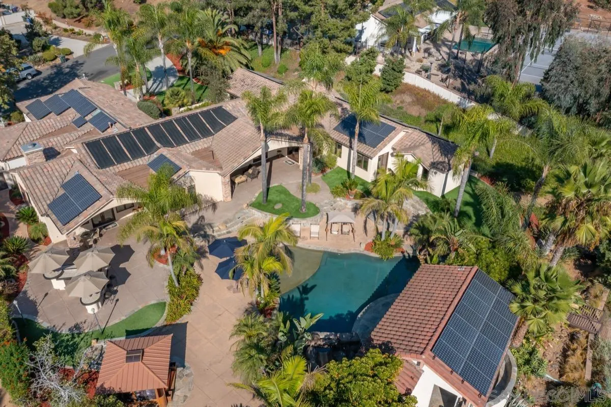 14401 Sandhill Road Poway, CA 92064 - Photo 67 of 75 an aerial view of a house with a yard and garden