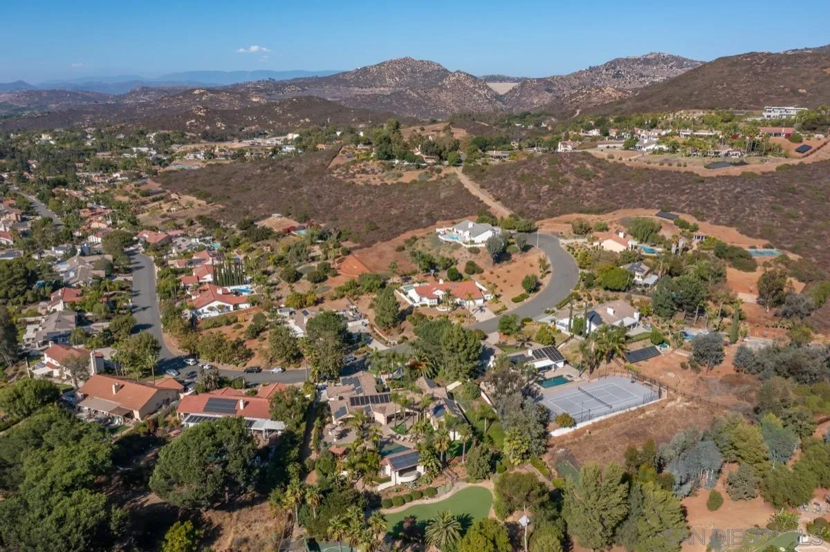 14401 Sandhill Road Poway, CA 92064 - Photo 69 of 75 an aerial view of residential houses with outdoor space and trees