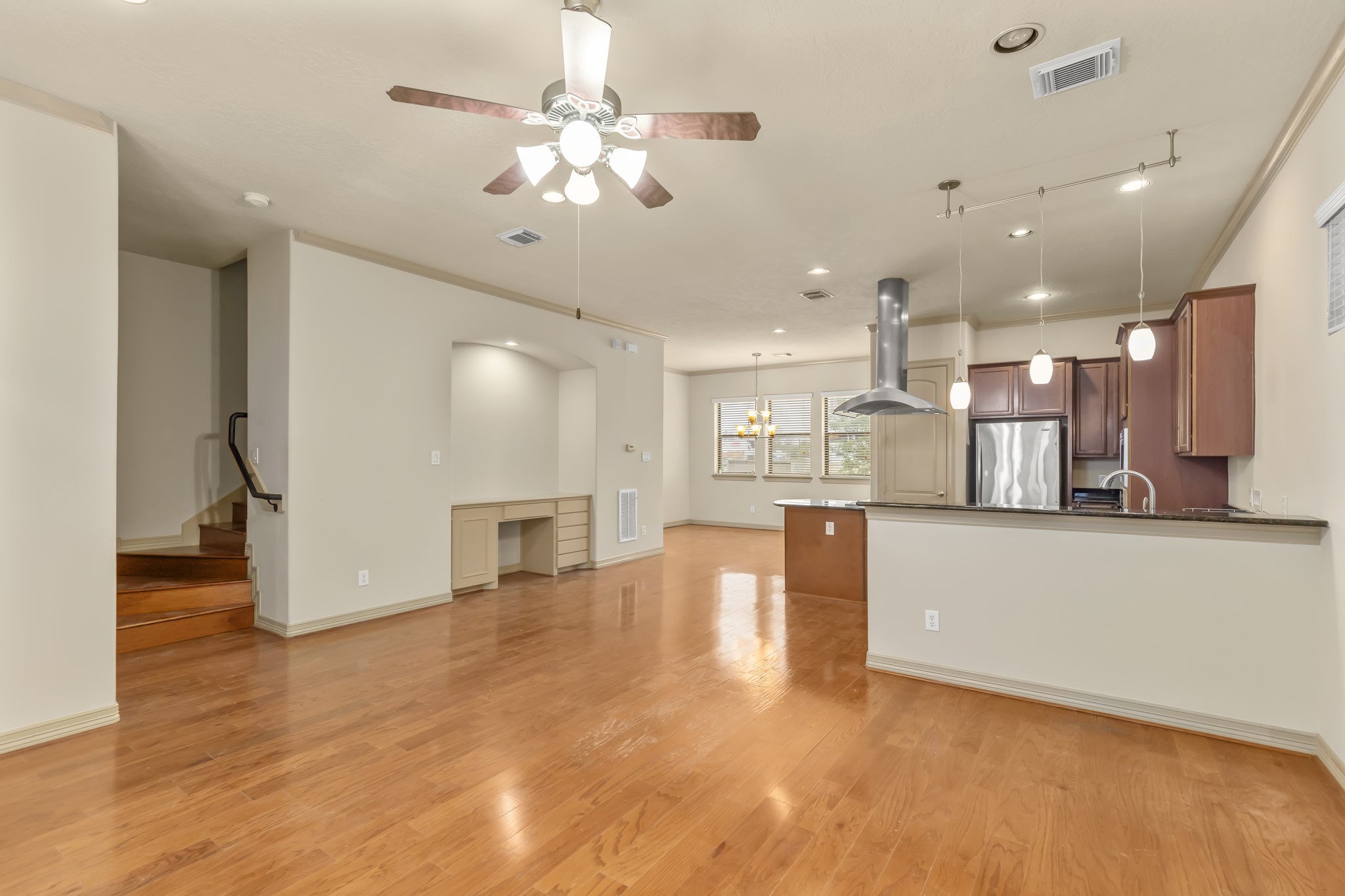 1607 Bass Street, Unit B Houston, TX 77007 - Photo 18 of 39 a view of kitchen with cabinets and wooden floor