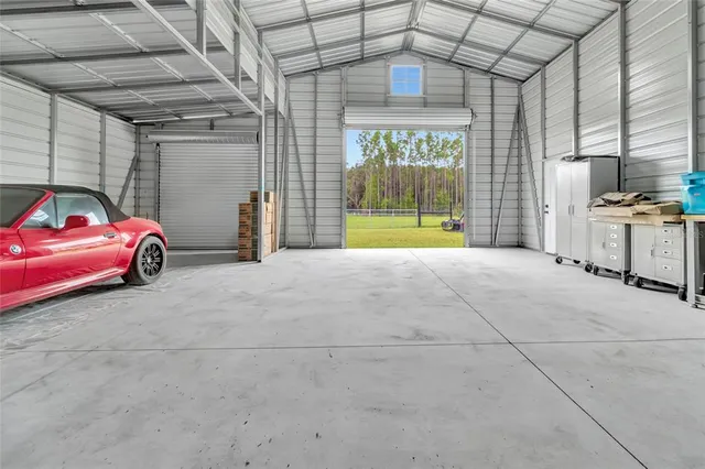 a big yard with lots of green space