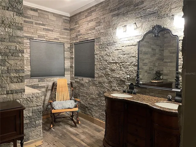 a view of a big yard with a large mountain in the background