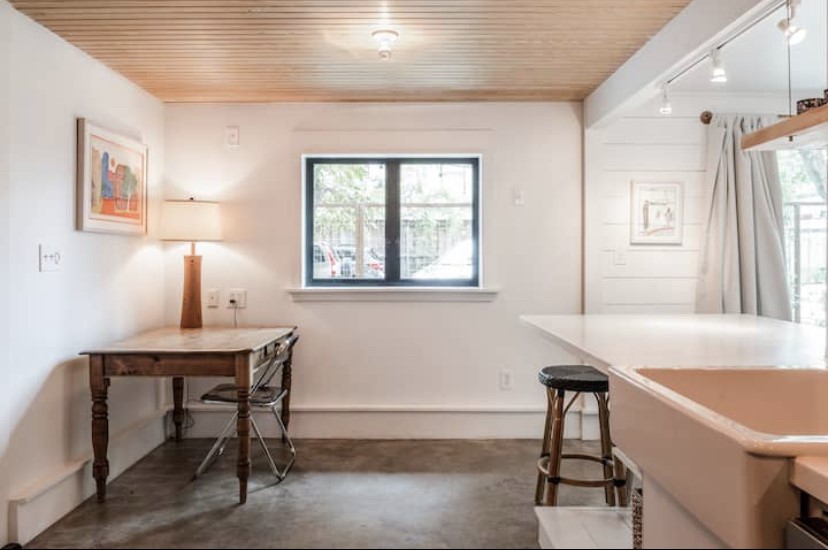609 West Mary Street Austin, TX 78704 - Photo 8 of 21 a view of a workspace with furniture and a window