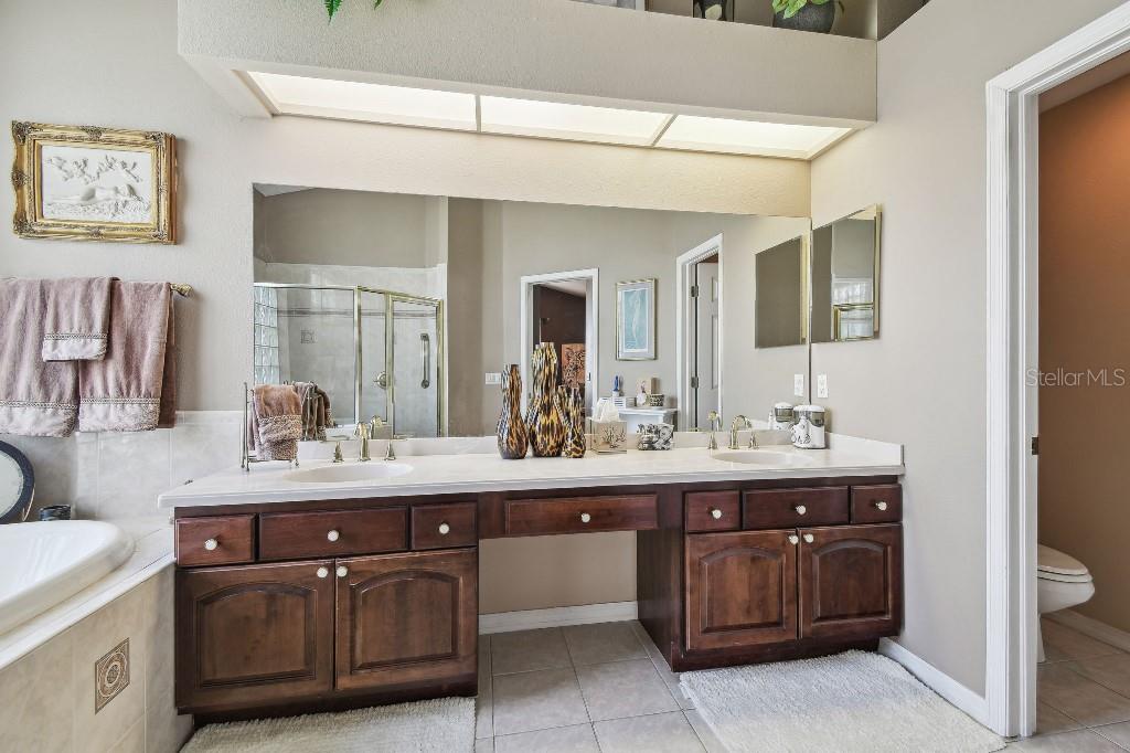 3402 Stonebridge Trail Valrico, FL 33596 - Photo 13 of 17 a spacious bathroom with a granite countertop sink and a mirror