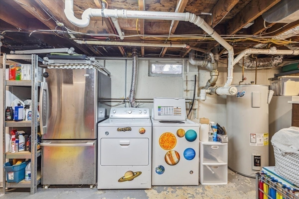 15 Hoover Road Hingham, MA 02043 - Photo 29 of 42 a utility room with fridge dryer and washer
